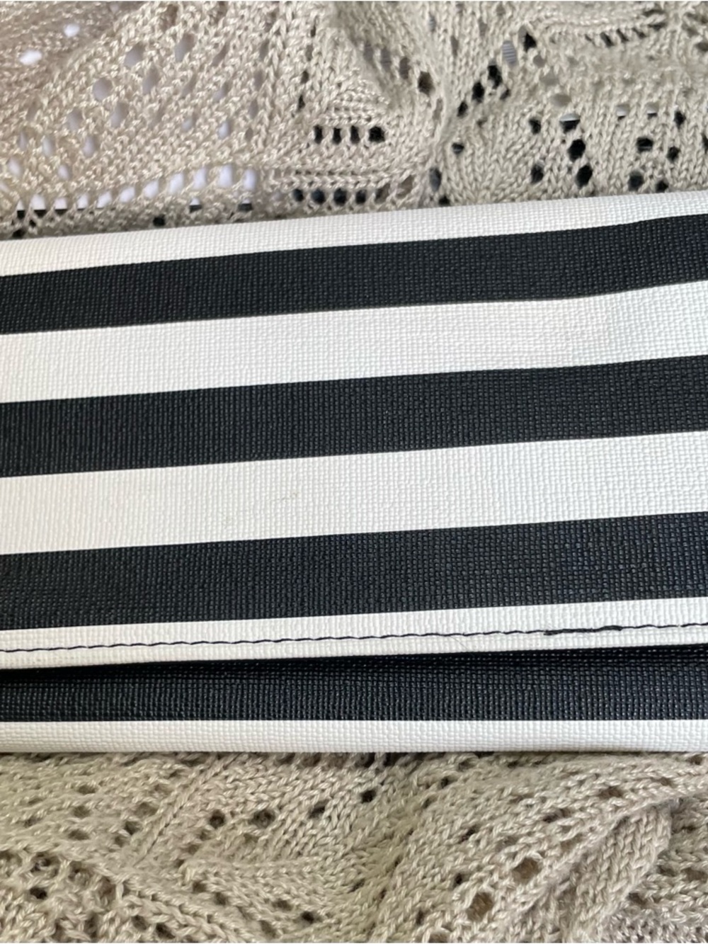 Kut from the Kloth Black and White Striped Clutch Wallet